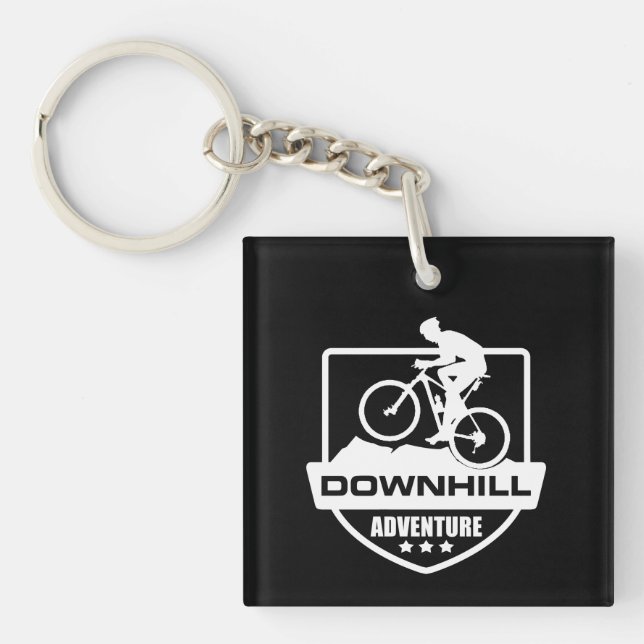 Mtb Downhill Mountain Biking Keychain (Front)