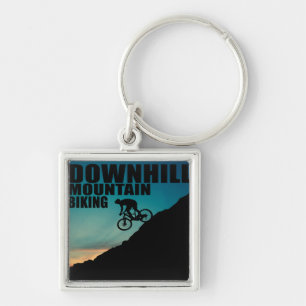 MTB Downhill Mountain Biking Keychain