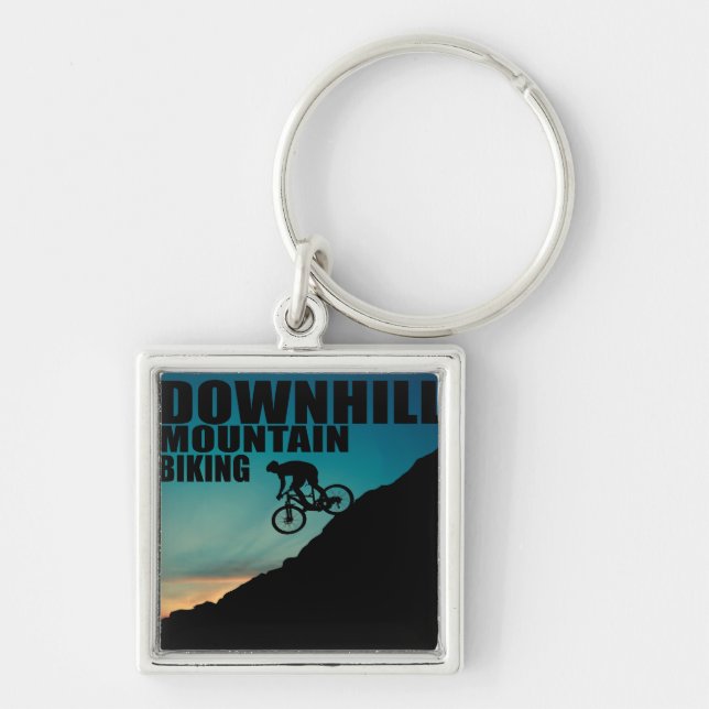 MTB Downhill Mountain Biking Keychain (Front)