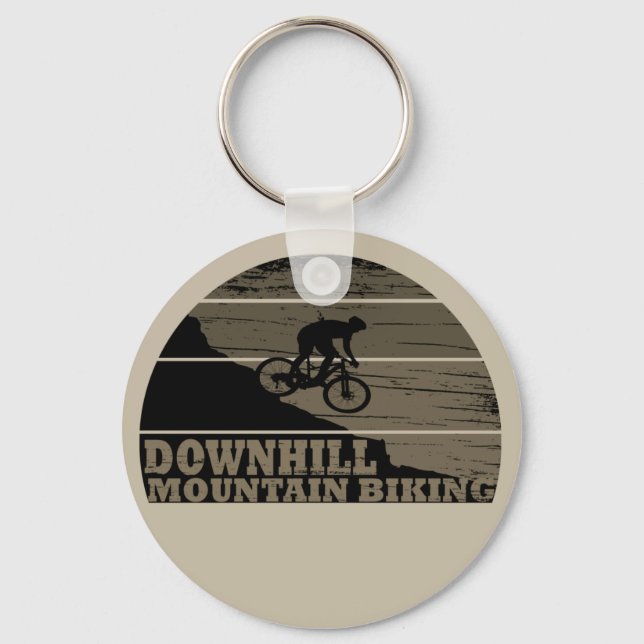 MTB Downhill Mountain Biking Keychain (Front)