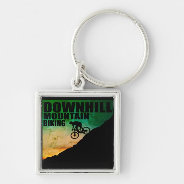 MTB Downhill Mountain Biking Keychain (Front)