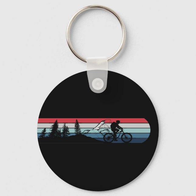 MTB Downhill Mountain Biking Keychain (Front)