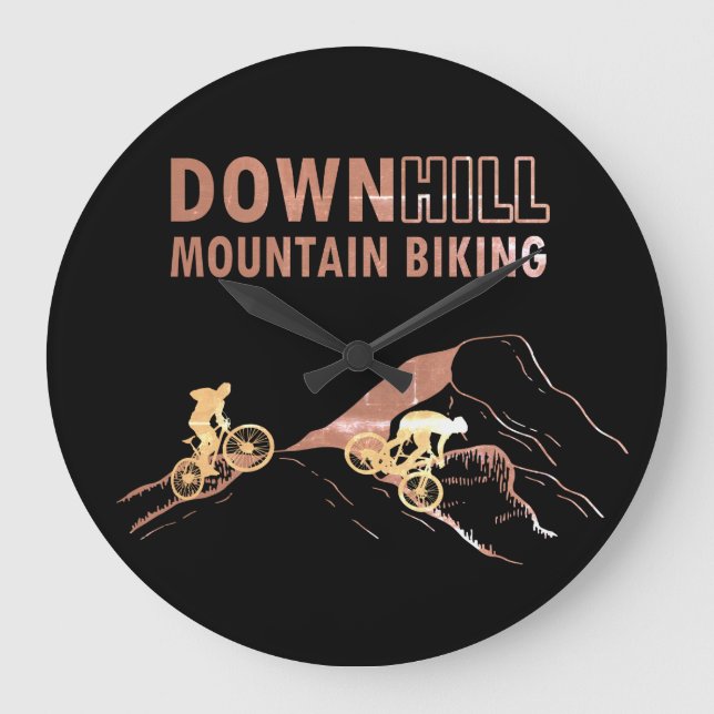 MTB Downhill Mountain Biking Large Clock (Front)