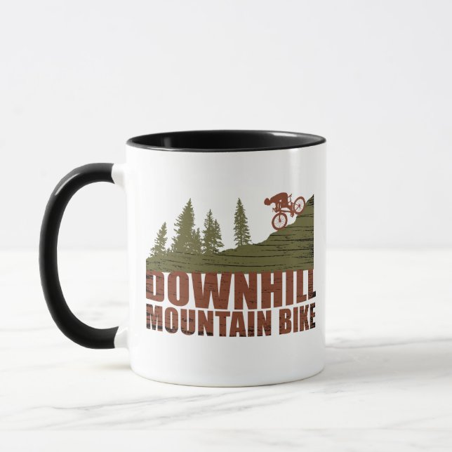 MTB Downhill Mountain Biking Mug (Left)