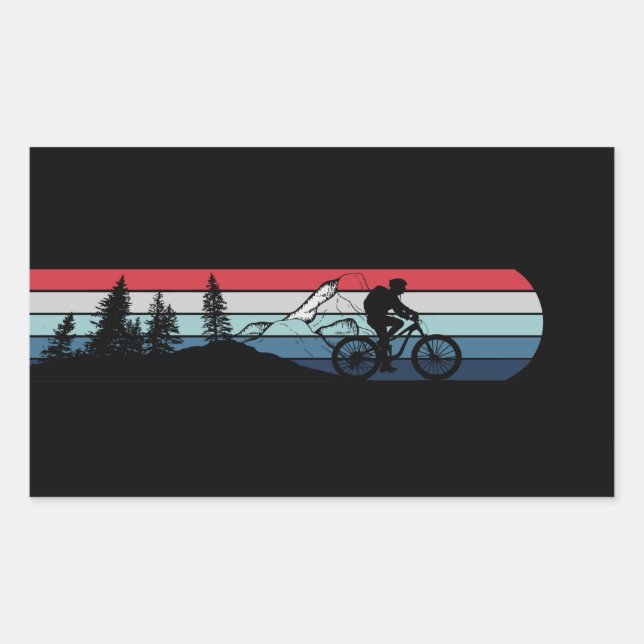 MTB Downhill Mountain Biking Rectangular Sticker (Front)