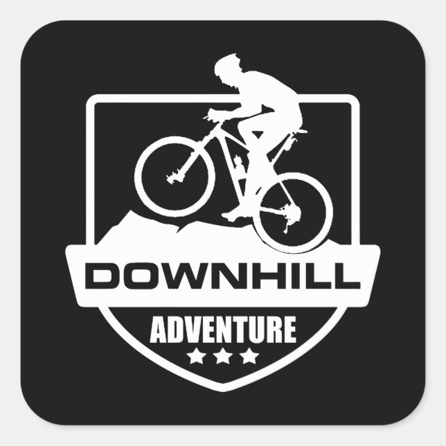 Mtb Downhill Mountain Biking Square Sticker (Front)