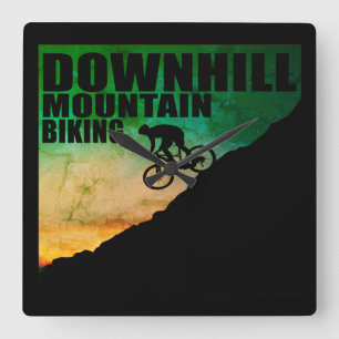 MTB Downhill Mountain Biking Square Wall Clock