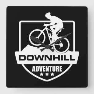 Mtb Downhill Mountain Biking Square Wall Clock