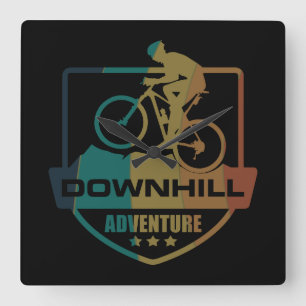 Mtb Downhill Mountain Biking Square Wall Clock