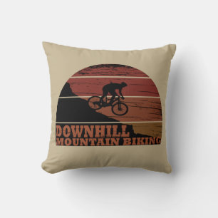 MTB Downhill Mountain Biking Throw Pillow