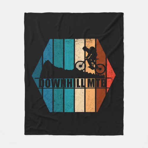 Mtb downhill mountain biking vintage fleece blanket