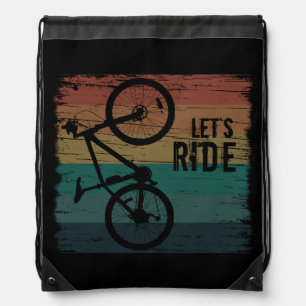 MTB Downhill - Vintage Mountain Biking Drawstring Bag