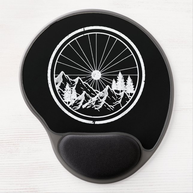 MTB Modern Black Mountain Bike Trail Cycling Gel Mouse Pad (Creator Uploaded)