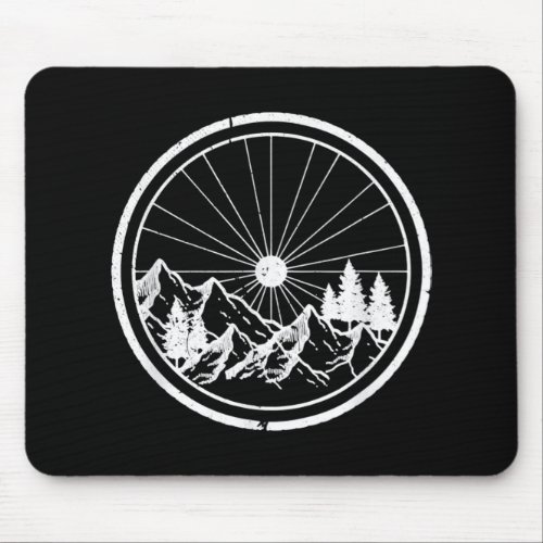 MTB Modern Black Mountain Bike Trail Cycling Mouse Pad