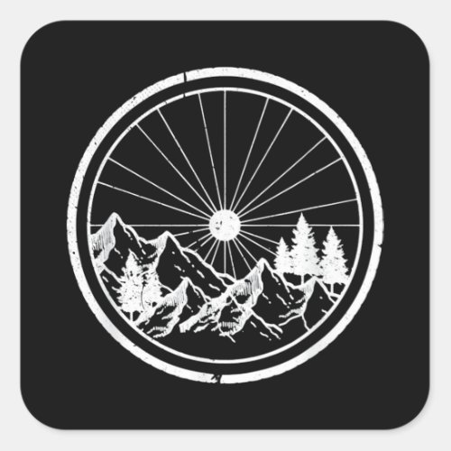 MTB Mountain Bike Trail Square Sticker