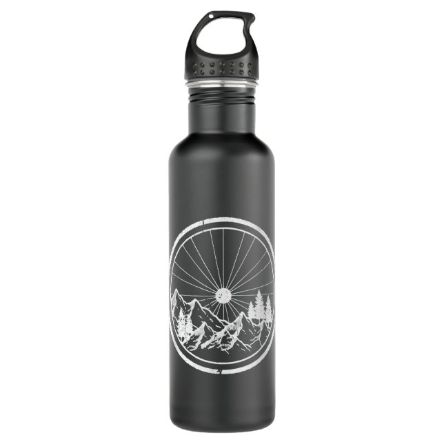 MTB Mountain Bike Trail Stainless Steel Water Bottle (Front)