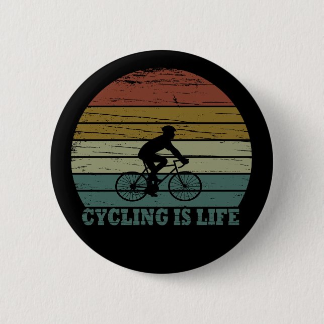 Mtb Mountain Biking Funny Cycling Button (Front)