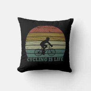Mtb Mountain Biking Funny Cycling Throw Pillow
