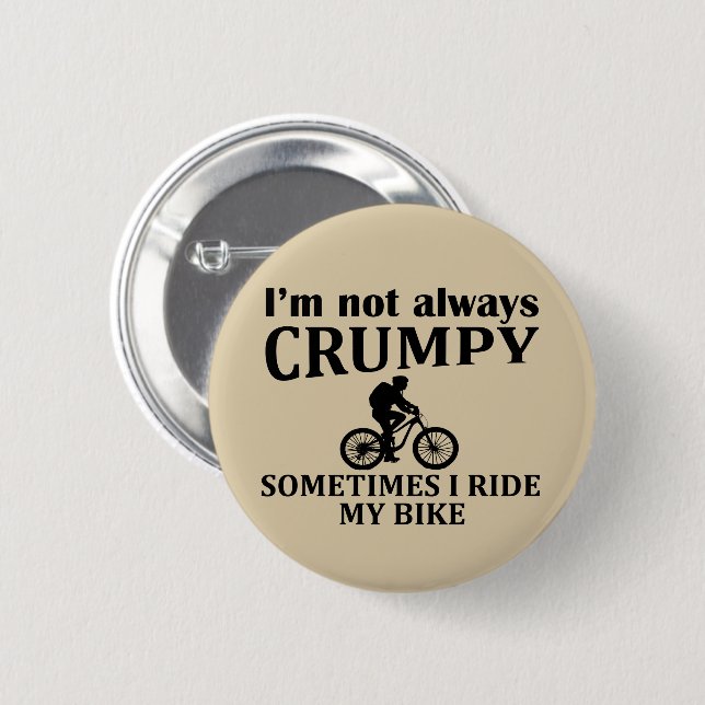 MTB Mountain Biking Humor Funny Cycling Quote Button (Front & Back)