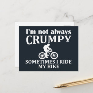 MTB Mountain Biking Humor Funny Cycling Quote Holiday Postcard