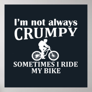 MTB Mountain Biking Humor Funny Cycling Quote Poster