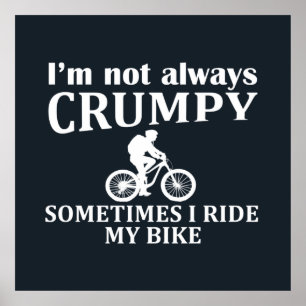 MTB Mountain Biking Humor Funny Cycling Quote Poster