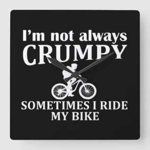 MTB Mountain Biking Humor Funny Cycling Quote Square Wall Clock