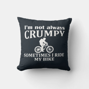 MTB Mountain Biking Humor Funny Cycling Quote Throw Pillow