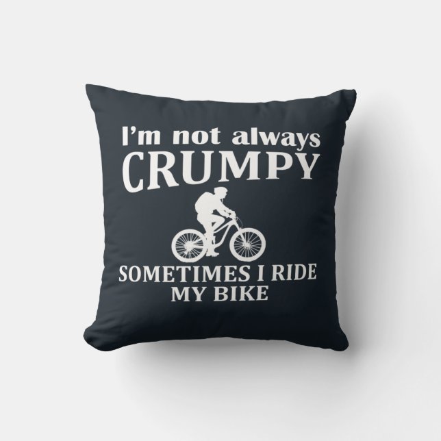 MTB Mountain Biking Humor Funny Cycling Quote Throw Pillow (Front)