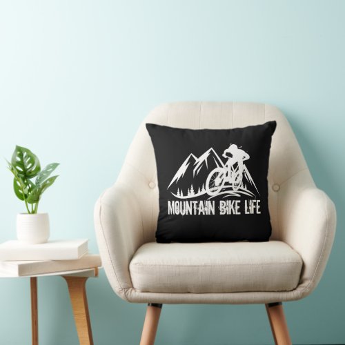 Mtb mountain biking  throw pillow