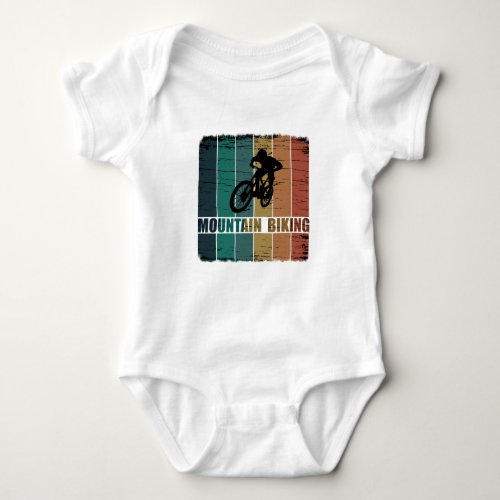 Mtb mountain biking vintage baby bodysuit