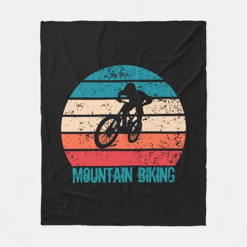 Mtb mountain biking vintage fleece blanket