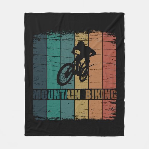 Mtb mountain biking vintage fleece blanket