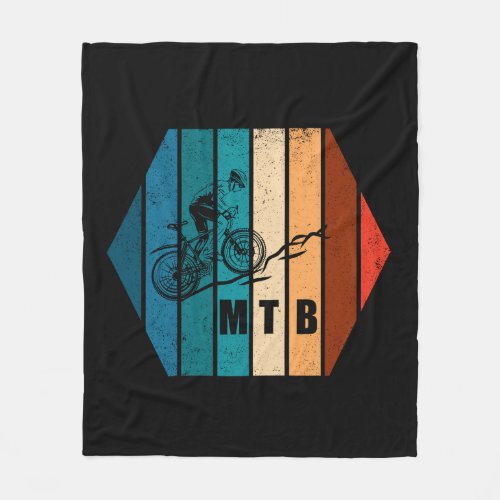 Mtb mountain biking vintage fleece blanket