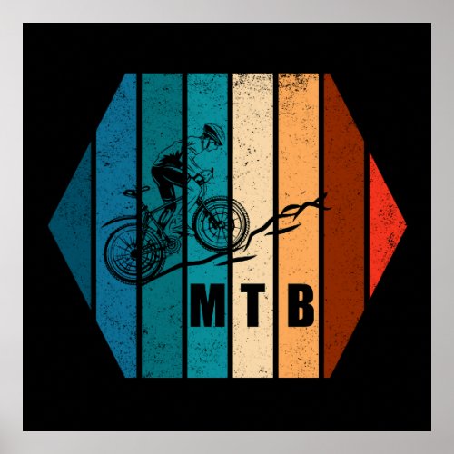 Mtb mountain biking vintage poster