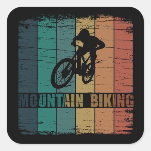 Mtb mountain biking vintage square sticker