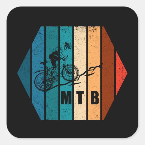 Mtb mountain biking vintage square sticker