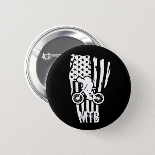 Mtb mountain biking vintage US American white flag Button