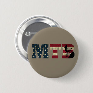 Mtb Patriotic Vintage American Flag Mountain Bike Button