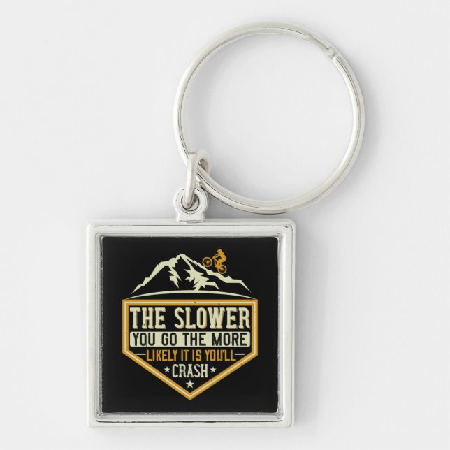 MTB - The Slower The More Likely I Crash Keychain (Front)