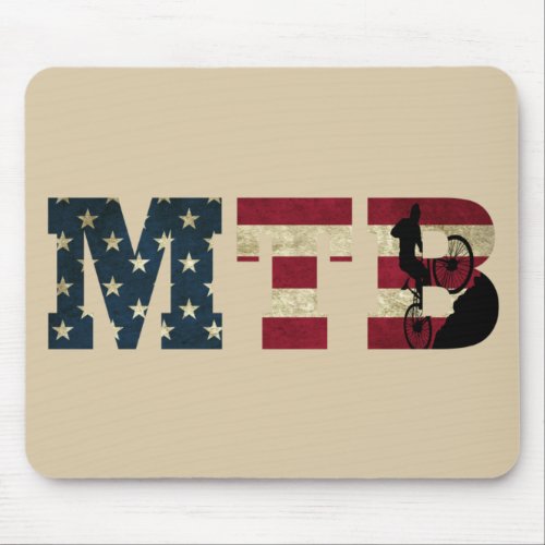 Mtb US American flag Mouse Pad