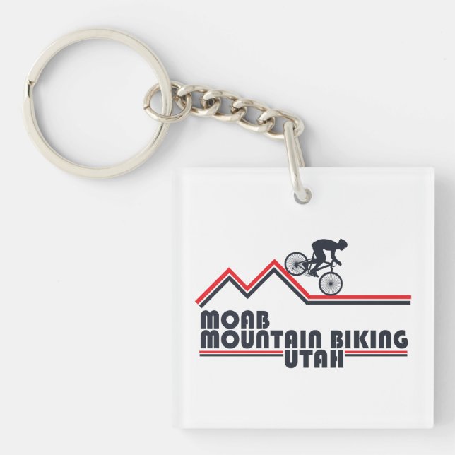 Mtb Utah - Moab Mountain Biking Keychain (Front)