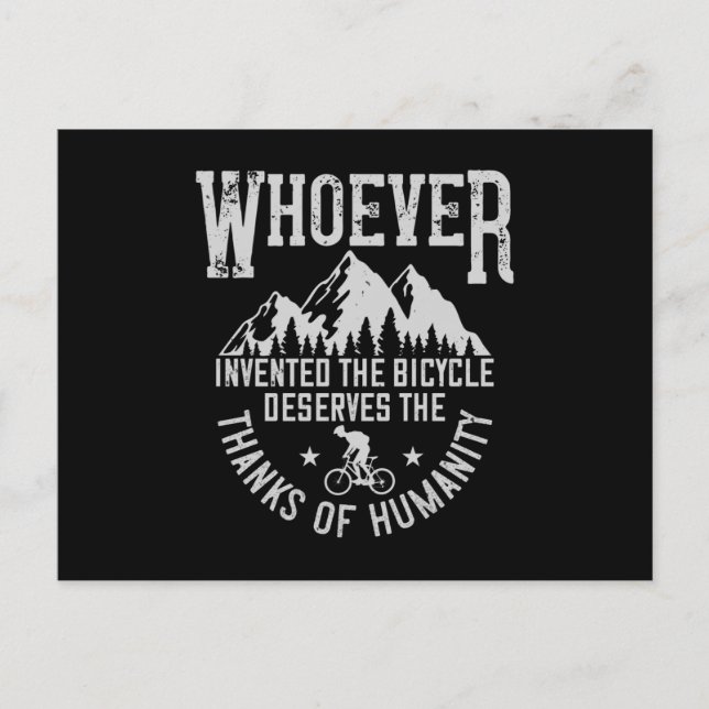 MTB - Whoever Invented The Bicycle Postcard (Front)