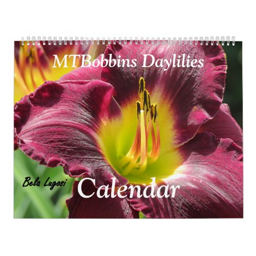 MTBobbins Daylilies _ With Names _ Large Calendar