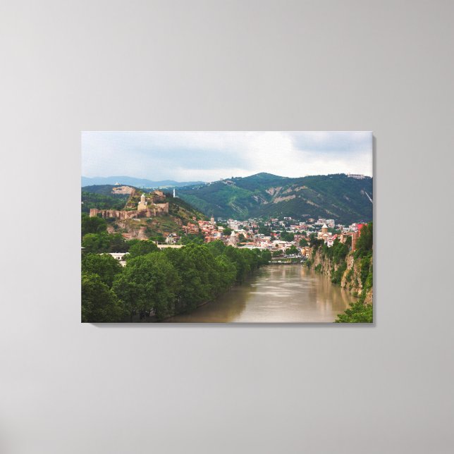 Mt'k'vari River Flowing, Tbilisi Canvas Print (Front)