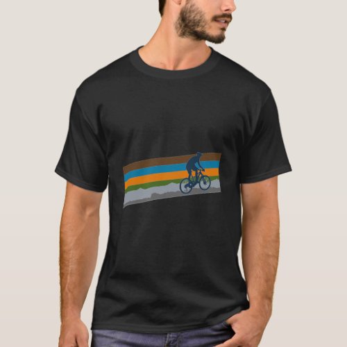 Mtn Biking_ Retro Colors Mountain Biking T_Shirt