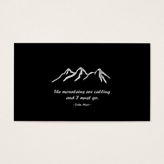 Mtns are calling/Snowy blizzard on Black Design (Front)