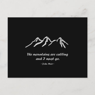 Mtns are calling/Snowy blizzard on Black Design Postcard