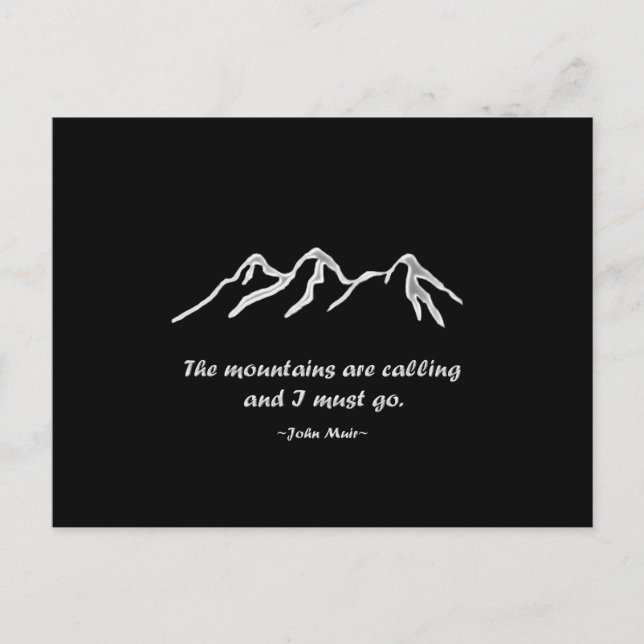 Mtns are calling/Snowy blizzard on Black Design Postcard (Front)