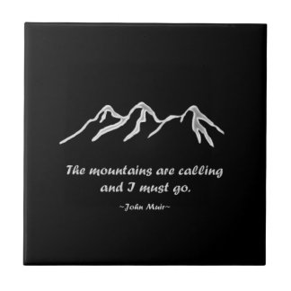 Mtns are calling/Snowy blizzard on Black Design Tile